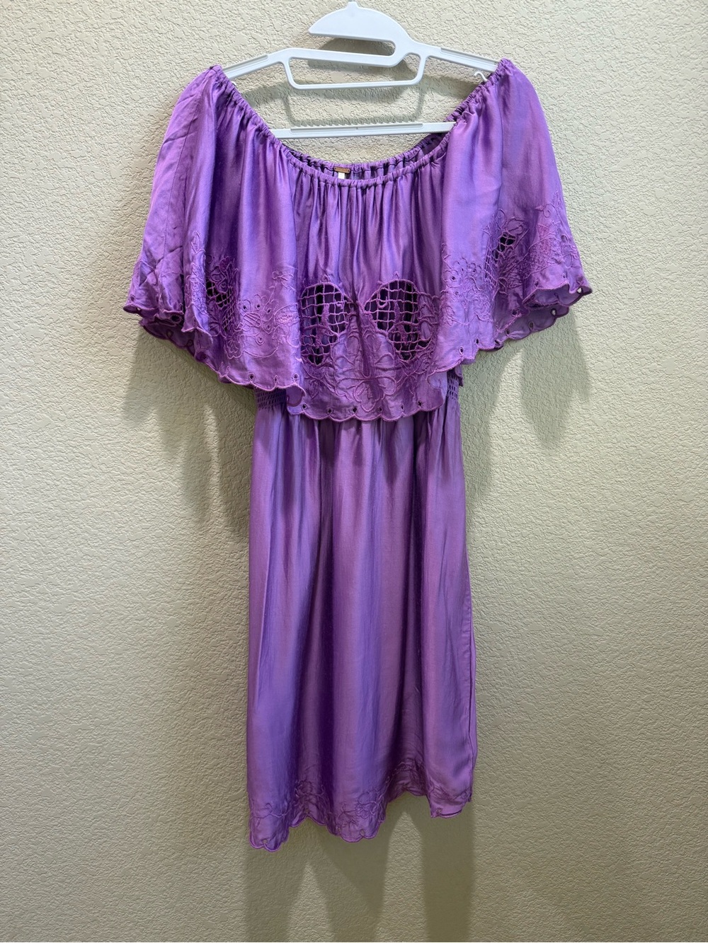 Free People Off The Shoulder Embroidered Ruffle Dress